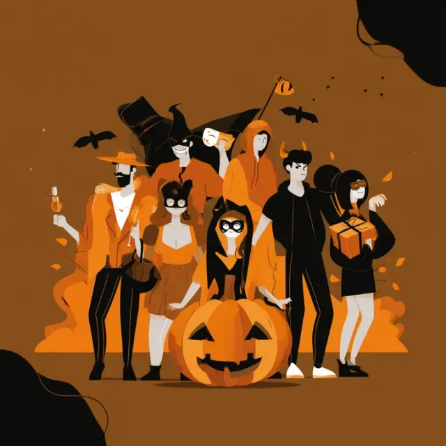 Red Halloween party invitation cover
